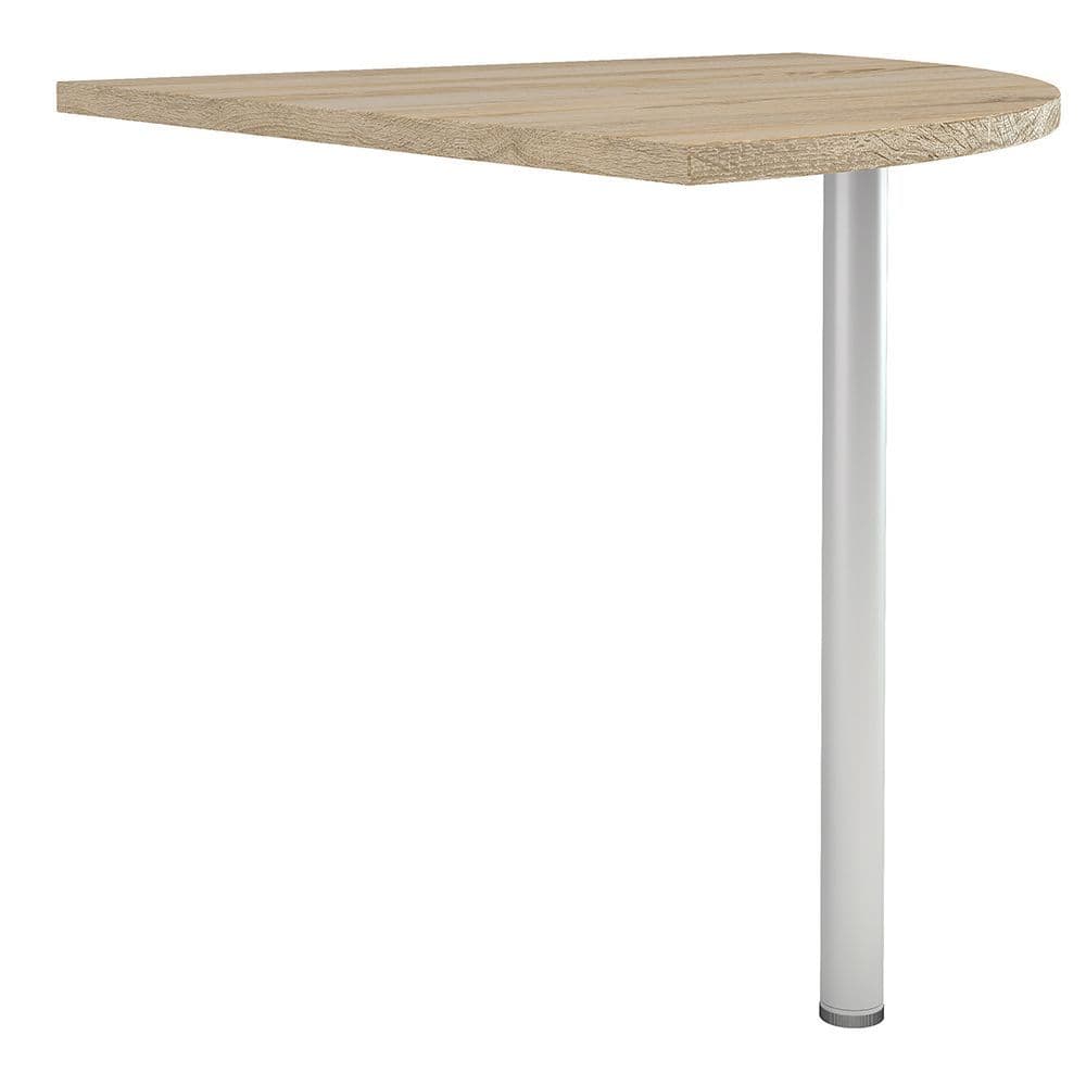 Business Pro Corner desk top in Oak with Silver grey steel legs in Oak Effect